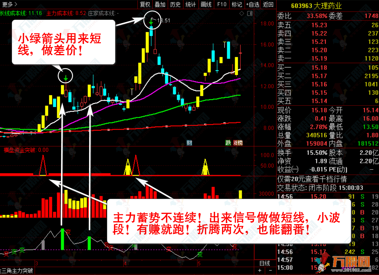 【主力资金突破】珍藏版套装指标★看清主力动向★跟随主力吃肉