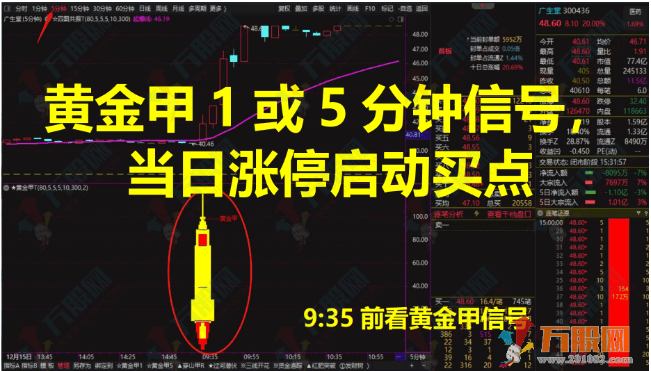 【情绪龙战法系统】黄金甲指标分钟信号等套装软件+战法文件